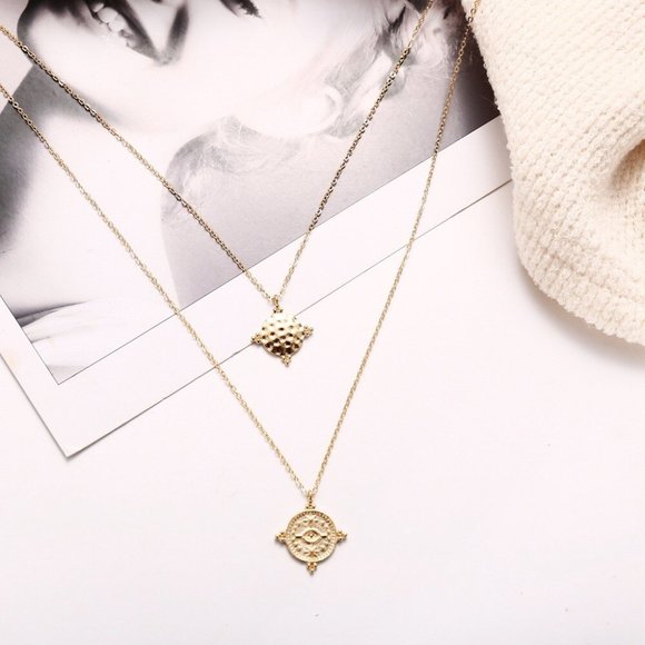 "Dreamer's Horizons" Boho Minimal Layered Necklace - Picture 3 of 3